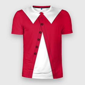 Мужская футболка 3D Slim с принтом Новогодний костюм Буратино Красная курточка в Новосибирске, 100% полиэстер с улучшенными характеристиками | приталенный силуэт, круглая горловина, широкие плечи, сужается к линии бедра | 