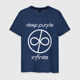 Мужская футболка хлопок с принтом Infinite Deep Purple в Новосибирске, 100% хлопок | прямой крой, круглый вырез горловины, длина до линии бедер, слегка спущенное плечо. | Тематика изображения на принте: 