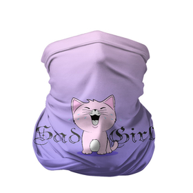 Бандана-труба 3D с принтом Sad girl cat в Кировске, 100% полиэстер, ткань с особыми свойствами — Activecool | плотность 150‒180 г/м2; хорошо тянется, но сохраняет форму | Тематика изображения на принте: 