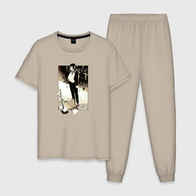 Мужская пижама хлопок с принтом Himenо в Петрозаводске, 100% хлопок | брюки и футболка прямого кроя, без карманов, на брюках мягкая резинка на поясе и по низу штанин
 | 