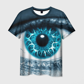 Мужская футболка 3D с принтом Инопланетный глаз в Белгороде, 100% полиэфир | прямой крой, круглый вырез горловины, длина до линии бедер | 