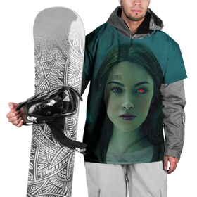 Накидка на куртку 3D с принтом Женщина   киборг в Кировске, 100% полиэстер |  | Тематика изображения на принте: 