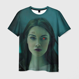 Мужская футболка 3D с принтом Женщина   киборг в Кировске, 100% полиэфир | прямой крой, круглый вырез горловины, длина до линии бедер | Тематика изображения на принте: 