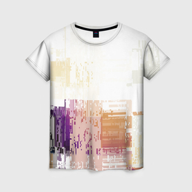 Женская футболка 3D с принтом Пиксельнaя абстракция в Кировске, 100% полиэфир ( синтетическое хлопкоподобное полотно) | прямой крой, круглый вырез горловины, длина до линии бедер | 