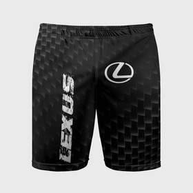 Мужские шорты спортивные с принтом Lexus карбоновый фон ,  |  | Тематика изображения на принте: 