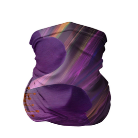 Бандана-труба 3D с принтом Фиолетовый цветок светящийся в Екатеринбурге, 100% полиэстер, ткань с особыми свойствами — Activecool | плотность 150‒180 г/м2; хорошо тянется, но сохраняет форму | 