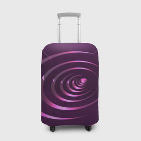 Чехол для чемодана 3D с принтом Неоновые фиолетовые круги на воде: абстракция света в Санкт-Петербурге, 86% полиэфир, 14% спандекс | двустороннее нанесение принта, прорези для ручек и колес | 