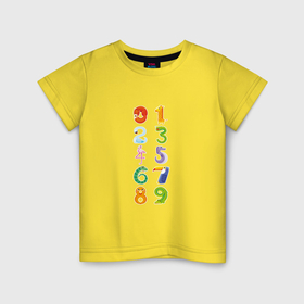 Детская футболка хлопок с принтом Цифры в виде животных в Белгороде, 100% хлопок | круглый вырез горловины, полуприлегающий силуэт, длина до линии бедер | 