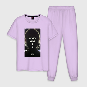 Мужская пижама хлопок с принтом Who i am   Kojima , 100% хлопок | брюки и футболка прямого кроя, без карманов, на брюках мягкая резинка на поясе и по низу штанин
 | Тематика изображения на принте: 