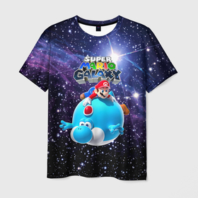 Мужская футболка 3D с принтом Super Mario Galaxy   Nintendo , 100% полиэфир | прямой крой, круглый вырез горловины, длина до линии бедер | 