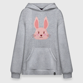 Худи SuperOversize хлопок с принтом Pink   Rabbit в Кировске, 70% хлопок, 30% полиэстер, мягкий начес внутри | карман-кенгуру, эластичная резинка на манжетах и по нижней кромке, двухслойный капюшон
 | 