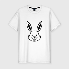 Мужская футболка хлопок Slim с принтом Bunny Funny в Новосибирске, 92% хлопок, 8% лайкра | приталенный силуэт, круглый вырез ворота, длина до линии бедра, короткий рукав | Тематика изображения на принте: 