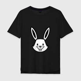 Мужская футболка хлопок Oversize с принтом Bunny Funny в Екатеринбурге, 100% хлопок | свободный крой, круглый ворот, “спинка” длиннее передней части | Тематика изображения на принте: 