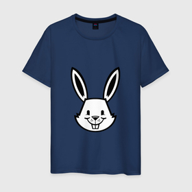 Мужская футболка хлопок с принтом Bunny Funny в Екатеринбурге, 100% хлопок | прямой крой, круглый вырез горловины, длина до линии бедер, слегка спущенное плечо. | Тематика изображения на принте: 