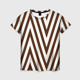 Женская футболка 3D с принтом Геометрические треугольные линии , 100% полиэфир ( синтетическое хлопкоподобное полотно) | прямой крой, круглый вырез горловины, длина до линии бедер | 