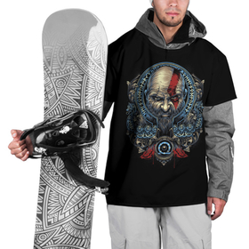 Накидка на куртку 3D с принтом Кратос и клики хаоса GoW Ragnarok в Курске, 100% полиэстер |  | Тематика изображения на принте: 