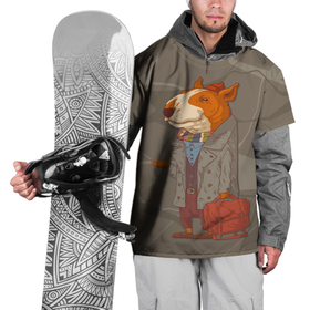 Накидка на куртку 3D с принтом Бультерьер на стиле в Кировске, 100% полиэстер |  | 