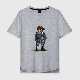 Мужская футболка хлопок Oversize с принтом Остров сокровищ   пират Джон Сильвер в Тюмени, 100% хлопок | свободный крой, круглый ворот, “спинка” длиннее передней части | 