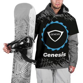 Накидка на куртку 3D с принтом Genesis в стиле Top Gear со следами шин на фоне в Санкт-Петербурге, 100% полиэстер |  | 