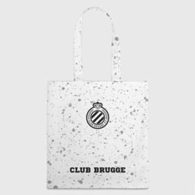 Шоппер 3D с принтом Club Brugge sport на светлом фоне: символ, надпись в Белгороде, 100% полиэстер | Плотность: 200 г/м2; Размер: 34×35 см; Высота лямок: 30 см | 