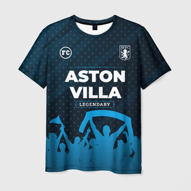 Мужская футболка 3D с принтом Aston Villa legendary форма фанатов в Санкт-Петербурге, 100% полиэфир | прямой крой, круглый вырез горловины, длина до линии бедер | 