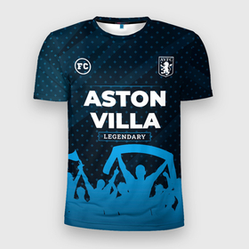 Мужская футболка 3D Slim с принтом Aston Villa legendary форма фанатов в Екатеринбурге, 100% полиэстер с улучшенными характеристиками | приталенный силуэт, круглая горловина, широкие плечи, сужается к линии бедра | 