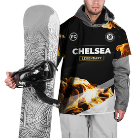 Накидка на куртку 3D с принтом Chelsea legendary sport fire в Санкт-Петербурге, 100% полиэстер |  | 