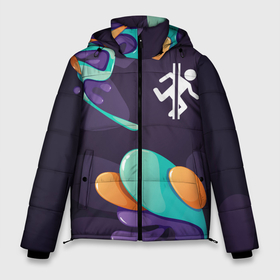 Мужская зимняя куртка 3D с принтом Portal graffity splash в Тюмени, верх — 100% полиэстер; подкладка — 100% полиэстер; утеплитель — 100% полиэстер | длина ниже бедра, свободный силуэт Оверсайз. Есть воротник-стойка, отстегивающийся капюшон и ветрозащитная планка. 

Боковые карманы с листочкой на кнопках и внутренний карман на молнии. | Тематика изображения на принте: 