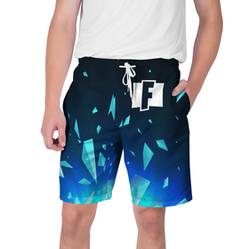 Мужские шорты 3D с принтом Fortnite взрыв частиц в Белгороде,  полиэстер 100% | прямой крой, два кармана без застежек по бокам. Мягкая трикотажная резинка на поясе, внутри которой широкие завязки. Длина чуть выше колен | 
