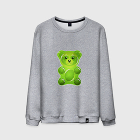 Мужской свитшот хлопок с принтом желейный медведь зеленый в Курске, 100% хлопок |  | 