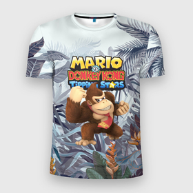 Мужская футболка 3D Slim с принтом Mario Donkey Kong   Nintendo   Gorilla в Екатеринбурге, 100% полиэстер с улучшенными характеристиками | приталенный силуэт, круглая горловина, широкие плечи, сужается к линии бедра | 