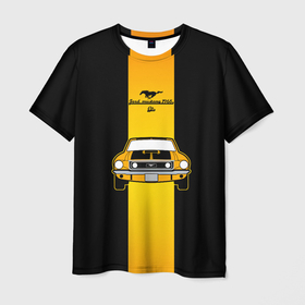 Мужская футболка 3D с принтом Авто ford mustang в Кировске, 100% полиэфир | прямой крой, круглый вырез горловины, длина до линии бедер | 