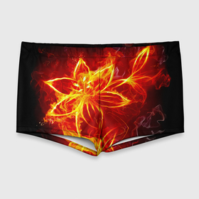 Мужские купальные плавки 3D с принтом Цветок из огня на чёрном фоне в Курске, Полиэстер 85%, Спандекс 15% |  | Тематика изображения на принте: 