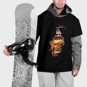 Накидка на куртку 3D с принтом Готовлю бургер в Санкт-Петербурге, 100% полиэстер |  | Тематика изображения на принте: 