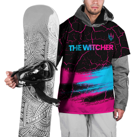 Накидка на куртку 3D с принтом The Witcher   neon gradient: символ сверху в Белгороде, 100% полиэстер |  | 