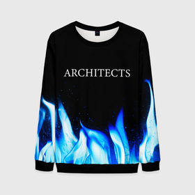 Мужской свитшот 3D с принтом Architects blue fire , 100% полиэстер с мягким внутренним слоем | круглый вырез горловины, мягкая резинка на манжетах и поясе, свободная посадка по фигуре | 