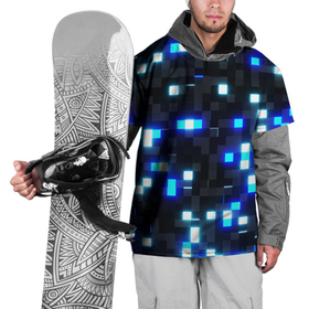 Накидка на куртку 3D с принтом Неоновые светящиеся квадраты в Екатеринбурге, 100% полиэстер |  | Тематика изображения на принте: 