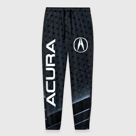 Мужские брюки 3D с принтом Acura карбон в Санкт-Петербурге, 100% полиэстер | манжеты по низу, эластичный пояс регулируется шнурком, по бокам два кармана без застежек, внутренняя часть кармана из мелкой сетки | Тематика изображения на принте: 