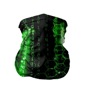 Бандана-труба 3D с принтом Зелёный программный код в Петрозаводске, 100% полиэстер, ткань с особыми свойствами — Activecool | плотность 150‒180 г/м2; хорошо тянется, но сохраняет форму | 
