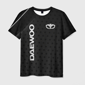 Мужская футболка 3D с принтом Daewoo Карбон , 100% полиэфир | прямой крой, круглый вырез горловины, длина до линии бедер | 