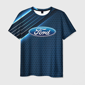 Мужская футболка 3D с принтом Ford Абстракция в Тюмени, 100% полиэфир | прямой крой, круглый вырез горловины, длина до линии бедер | Тематика изображения на принте: 