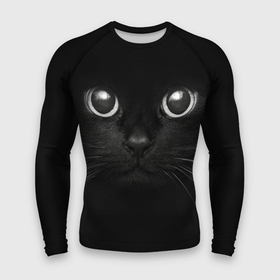 Мужской рашгард 3D с принтом Взгляд чёрного кота ,  |  | Тематика изображения на принте: 