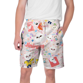Мужские шорты 3D с принтом skzoo Jinniret pattern cartoon avatar в Екатеринбурге,  полиэстер 100% | прямой крой, два кармана без застежек по бокам. Мягкая трикотажная резинка на поясе, внутри которой широкие завязки. Длина чуть выше колен | 