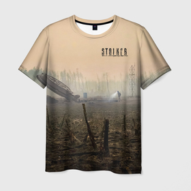 Мужская футболка 3D с принтом STALKER одиночка возле ракетной шахты в Екатеринбурге, 100% полиэфир | прямой крой, круглый вырез горловины, длина до линии бедер | Тематика изображения на принте: 