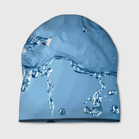 Шапка 3D с принтом Водные подтёки на стекле , 100% полиэстер | универсальный размер, печать по всей поверхности изделия | 