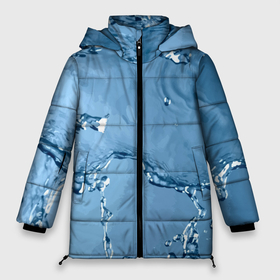 Женская зимняя куртка Oversize с принтом Водные подтёки на стекле в Тюмени, верх — 100% полиэстер; подкладка — 100% полиэстер; утеплитель — 100% полиэстер | длина ниже бедра, силуэт Оверсайз. Есть воротник-стойка, отстегивающийся капюшон и ветрозащитная планка. 

Боковые карманы с листочкой на кнопках и внутренний карман на молнии | 