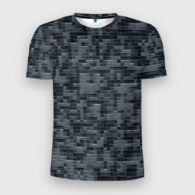 Мужская футболка 3D Slim с принтом Пиксельный паттерн   минимализм в Новосибирске, 100% полиэстер с улучшенными характеристиками | приталенный силуэт, круглая горловина, широкие плечи, сужается к линии бедра | Тематика изображения на принте: 