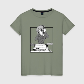Женская футболка хлопок с принтом Михо Нисидзуми в Белгороде, 100% хлопок | прямой крой, круглый вырез горловины, длина до линии бедер, слегка спущенное плечо | 