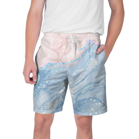 Мужские шорты 3D с принтом Нежность рассвета в Курске,  полиэстер 100% | прямой крой, два кармана без застежек по бокам. Мягкая трикотажная резинка на поясе, внутри которой широкие завязки. Длина чуть выше колен | 