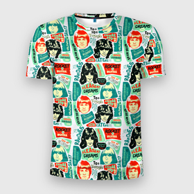 Мужская футболка 3D Slim с принтом Pleasant dreams в Курске, 100% полиэстер с улучшенными характеристиками | приталенный силуэт, круглая горловина, широкие плечи, сужается к линии бедра | 